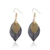 Vintage Leaves Drop Earring Luxury Boho Bohemian Leaf Dangle Earrings Hollow Out For Women Jewelry