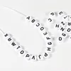 500pcs/lot Dia.7mm Spacer Charm Beads Black White Acrylic Letter Bead A-Z Alphabet 1.4mm hole For Diy Bracelet Necklace Making