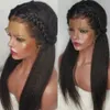 Light Yaki Straight Lace Front Wigs Natural Synthetic Headband Wig Can Be Styled Heat Resistant Fiber Hair for Black Women