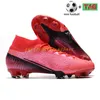 Top Mercurial Superfly 7 Elite FG Fotboll Cleats Skor Svart Vit Blå Rosa Laser Crimson Metallic Silver Faith Anthracite Men Designer Fotboll Stövlar Sneakers