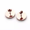 Niet vervaagd Topkwaliteit roestvrij staal Designer Stud Bloemen Stempel Goud Zilver Rose Kleuren Trendy stijl Vierkante oorbellen voor vrouwen Feest Verlovingsring Groothandel