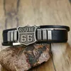 Vnox Élégant Us Route 66 Bracelet en cuir véritable pour homme Bracelets multicouches 8,07"