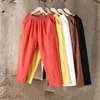 Men's Pants Cotton Linen Women Spring Summer Large Size Solid Color Harem Elastic Waist Loose Casual Woman's Trousers