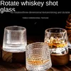 Roterande glas kopp rånar kristall dekompression vin japanska hammered öl whisky kaffe transparent hem drinkware gåvor glasögon wll1012