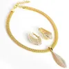 Orecchini Collana Set di gioielli Dubai in oro 24k di alta qualità per regalo di orecchini da sposa donna africana