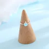 Vigselringar Ramos Neue Exquisite Farbe Mondstein Einhorn Öffnung Ringe Für Frauen Schmuck Zubehör Party Geschenke
