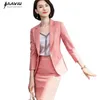 Naviu Abiti da donna di alta qualità Professionale Primavera Moda Stripe Blazer e gonna Office Ladies Business Work Wear 210927