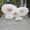 Fans & Parasols Wholesale White Paper Umbrellas Bridal Wedding Parasols Chinese Style Mini Craft Umbrella DIY Painting Umbrella