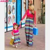 Mommy and me family matching mother daughter striped patchwork dresses mom and daughter dress kids parent child outfits clothes 210713