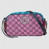 Alta qualidade feminino soho saco de saco leve marmont multicolor pequeno lona saco de ombro bolsa bolsa prata cadeia crossbody mensager pu278w