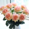 11 stks / partij Rose Kunstbloemen Real Touch Rose Flowers Home Decoraties voor bruiloft of verjaardag Bouquet 210624