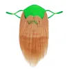 St Patrick's Day Beard Face Mask para homens Green Brown Traje Máscaras no Festival Irlandês Festival de Festa de Festas