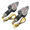 2 clignotants de moto en carbone marqué E, Mini indicateurs de flèche, ampoule 12V