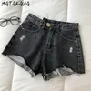 MATAKAWA, pantalones de pierna ancha rasgados sexis, pantalones cortos holgados de verano para mujer, pantalones cortos de mezclilla salvaje de cintura alta Ins coreanos 210513