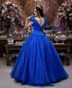 سندريلا الحلو 16 عباءات حفلة موسيقية مطرز قبالة الكتف Quinceanera فساتين السوستة الظهر الأورجانزا Princess Party Vestidos de 15 Anos M466