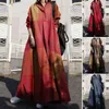 ZANZEA Summer Stylish Women Vintage Long Sleeve Loose Sundress 2021 Casual Long Maxi Dress Kaftan Femme Solid Party Vestido Robe Q0707