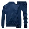 Lente mannen trainingspakken effen kleur sportkleding herfst heren sets jas + broek casual trainingspak mannelijke sportscholen sweatshirt 2 stuk set 210806