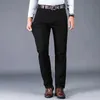 Pantaloni casual da uomo in cotone 98% 4 colori stile classico pantaloni elastici a vita alta allentati dritti pantaloni maschili di marca 210714