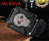 Montre de Luxe Skull Quartz Watch Classic Men's Day-Date Watch 46mm Läder Vattentät Armbandsur Super Bright Orologio di Lusso