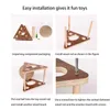 Solid Wood Cat Toys Tree Rotating s Scratch Ball Scratching Board Post Climbing Frame Tower Pets Products 210929