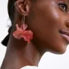 Multicolored Fashion Resin Flower Long Earrings Design Bohemia Handmade Petal Dangle Earring For Women Gift
