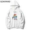 GONTHWID coloré champignon imprimé sweats à capuche sweats à capuche Streetwear Harajuku pull décontracté à capuche hommes hauts à la mode 210813