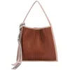 Shoulder Bags Large-Capacity Women's Autumn All- Pleated One-Shoulder Handbag Design Bucket Bag