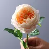 Simulazione Ramo di fiori di peonia rosa idratante per soggiorno, ufficio, decorazione della tavola, bouquet da sposa, fiori di rosa finti