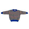 Sweter dla dzieci Jesień Chłopiec Kontrastujące Kolor Baby Striped Round Neck Sweter Baby Boy Ubrania 210515