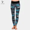 LETSFIND Marke Mode Winter Frauen Plus Größe Hosen 3D Doodle Brief Element Digitaldruck Hohe Taille Weiche Workout Leggings 211215