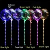 20 inch Luminous Led Bobo Balloon Transparent Ballons Sticks Wedding Christmas Halloween Birthday Party Decorations For Kid Gift