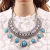 Design Jewelry Fashion Alloy Metal Crystal Necklace Rhinestone Stone Pendant Chunky Statement For Women Necklaces