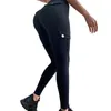 Yoga outfit sfit fitness kvinnor leggings withe ficka fast hög midja skjuta upp polyester träningslastbyxor avslappnad höft