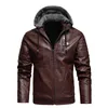 Mens Fur Linner Leather Jacket Winter Warm Coats Male Slim Removable Hooded Outwear Windbreaker Fleece Motorcycle Jackets 5XL 211009