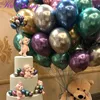 50 pz / lotto Colorful Party Balloon Balloon Decorazione del partito 10 pollici Latex Chrome Metallico Aerostato Helium Balloons di nozze Compleanno Baby Shower Decorazioni per arco di Natale JY0938
