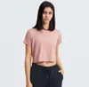 Yoga Tops Shirt Katoen Sport Casual T-shirt met korte mouwen Workout Indoor Sneldrogende ademende tanktop voor dames
