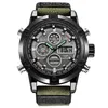 Herr Militärklocka 50 mm Big Dial LED Quartz Klocka Sport Man Relogios Masculino Montre Homme 2021 Armbandsur