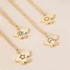 Best Friend Friendship Necklace Sun Moon Cloud And Star Inlaid Rhinestone Stitching Pendant Fashion Jewelry Gift G1206