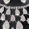 Ohrringe Halskette Kristall Drop Neclace Strass Hochzeit Brautschmuck Set Mode