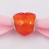 925 Sterling zilveren kralenvorm van liefde charme oranje kubieke zirkonia charmes past Europese pandora -stijl sieraden armbanden ketting 796563oCz nieuwe Annajewel