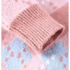 Мода кашемировый свитер детей весна осень трикотажные кардиганы подростковая V-образная выречка геометрическая верхняя одежда малыша одежда 12Y 211106