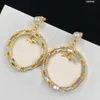 Mode kvinna örhängen öron örhänge 18k guldpläterade kristall smycken dam designers bröllop älskare gåva
