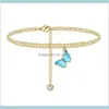 diamant butterfly anklet