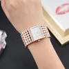 腕時計の気質のレディースヨーロッパとアメリカメッキダイヤモンドシェル合金ブロードバンドファッション装飾ブレスレット203b