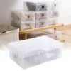 1pc Transparent Sko Box Hem Plast Klar stapelbar vikbar lagringsorganisatör