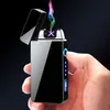 Fingeravtryck Touch Sensitive Power Display Lighters Laddar vindtät Kreativ Lighter USB Electronic Cigarette Lighter ZC204