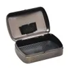 Box012 Silver Metal Portable napełnialny tytoniowy pudełko pudełko rolek papierowy papierowy zioła szlifier