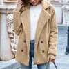 Jackets femininos da feminina 2022 Baixa de atacado Botão lapela solta suéter de lã Cardigan ovelha de lã casaco