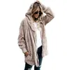 Primavera Faux Fur Calda Cappotti invernali su entrambi i lati Giacca da donna Donne Punto aperto Cappotto con cappuccio Cappotto con cappuccio femminile Giacca a manica lunga Plus Size 210416