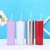 20oz 304 stainless steel straight bottle mugs with straw pipette cold insulation automobile cup 9 colors 600ml item